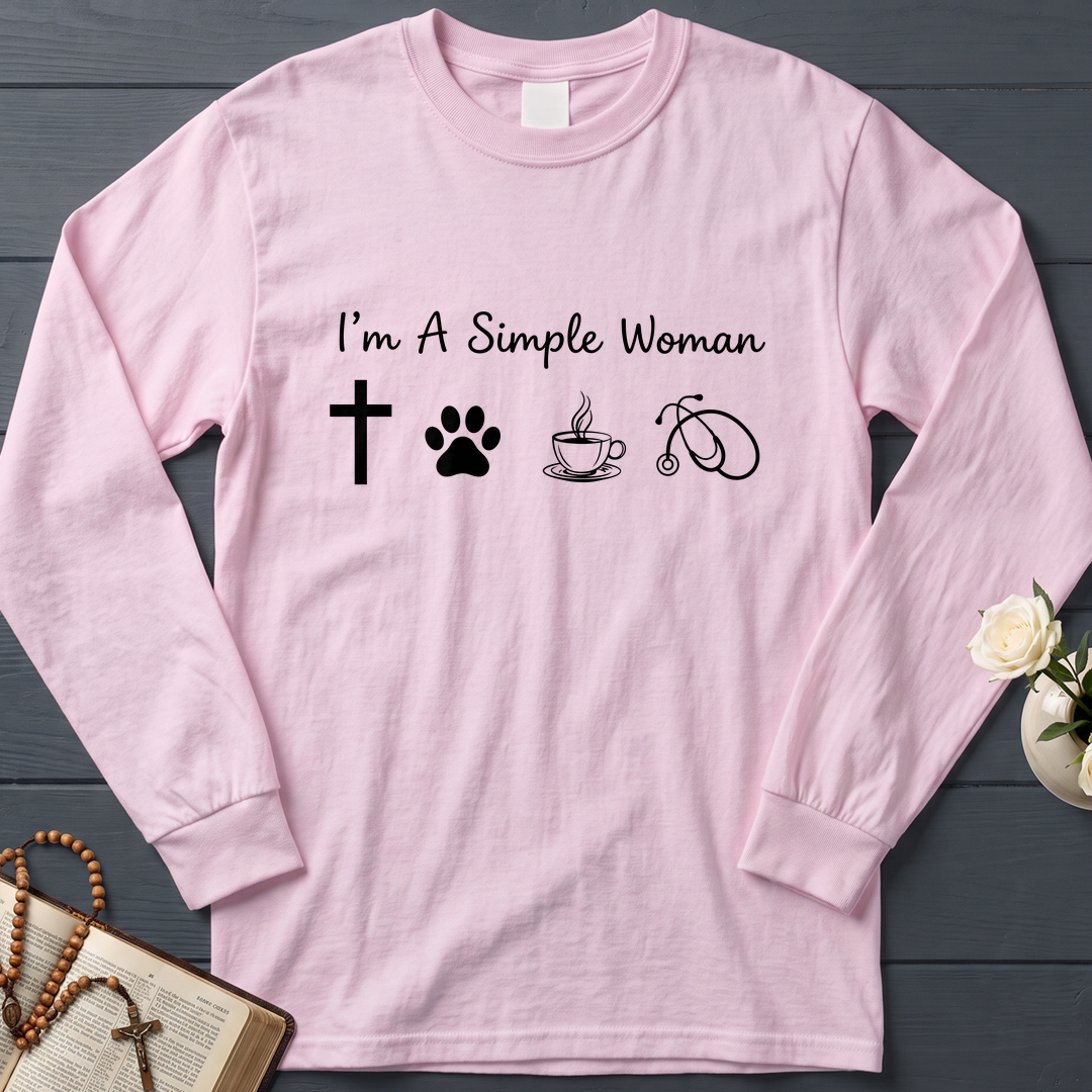 I'm A Simple Woman Cross Dog Cat Coffee Stethoscope 01