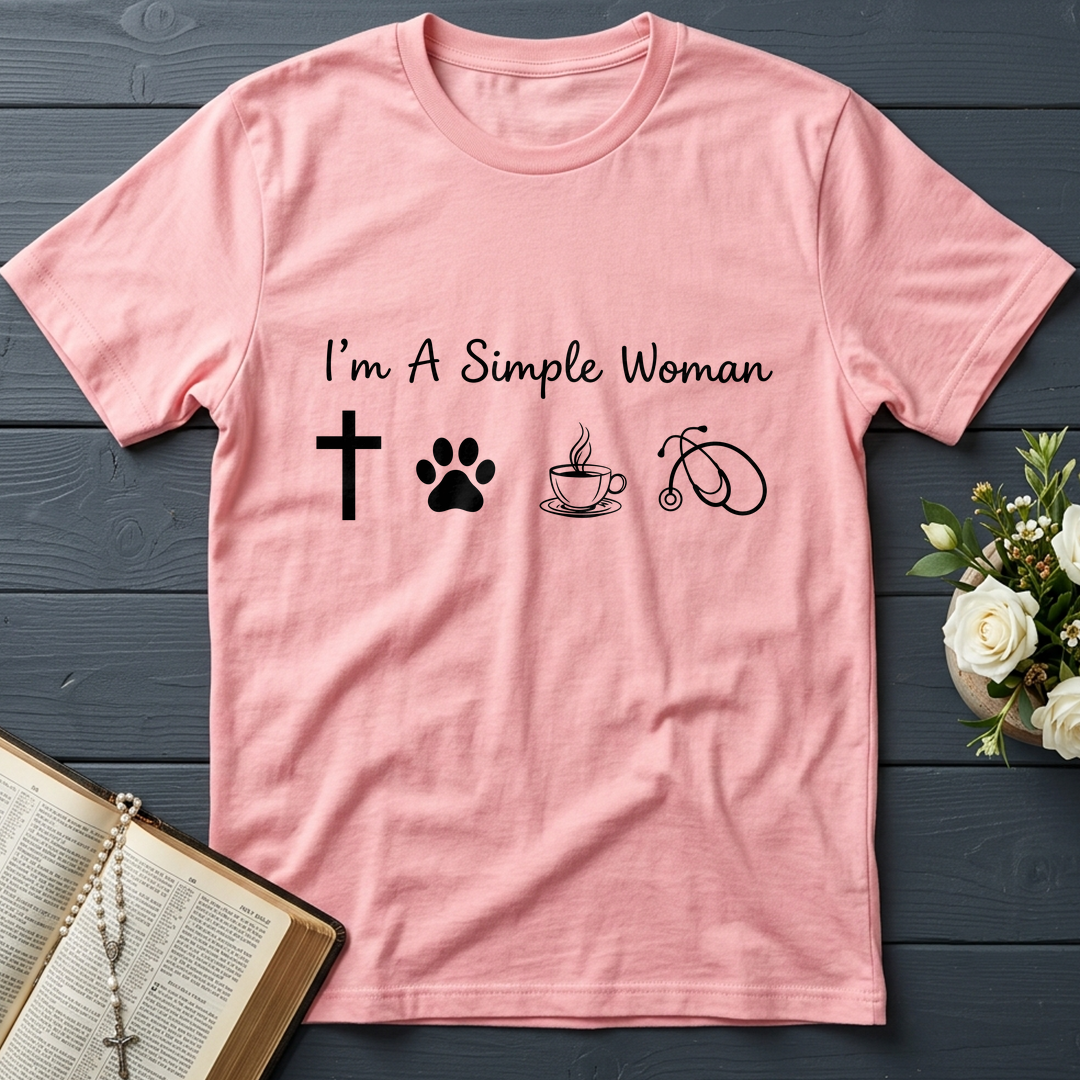 I'm A Simple Woman Cross Dog Cat Coffee Stethoscope 01