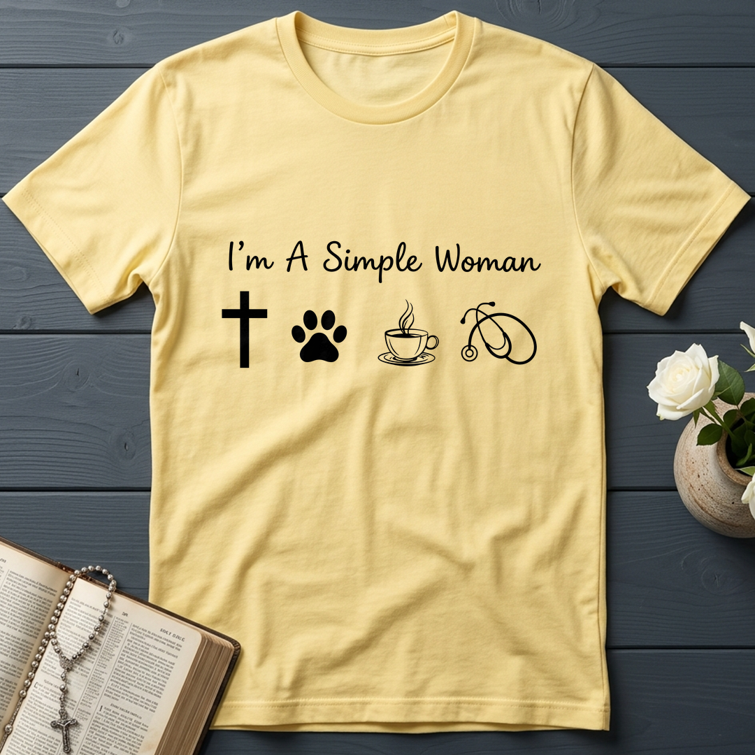 I'm A Simple Woman Cross Dog Cat Coffee Stethoscope 01
