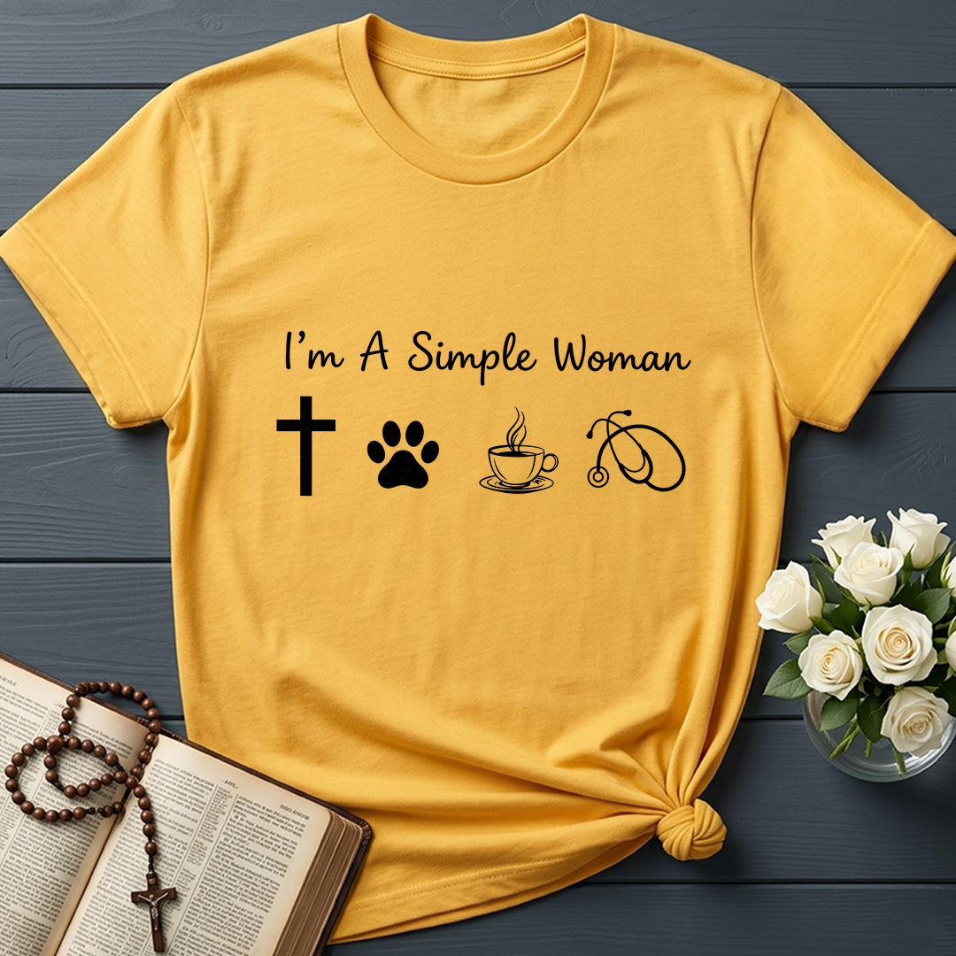 I'm A Simple Woman Cross Dog Cat Coffee Stethoscope 01