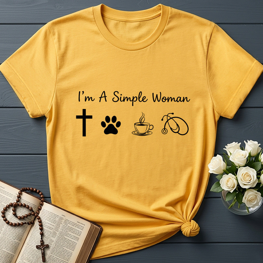 I'm A Simple Woman Cross Dog Cat Coffee Stethoscope 01