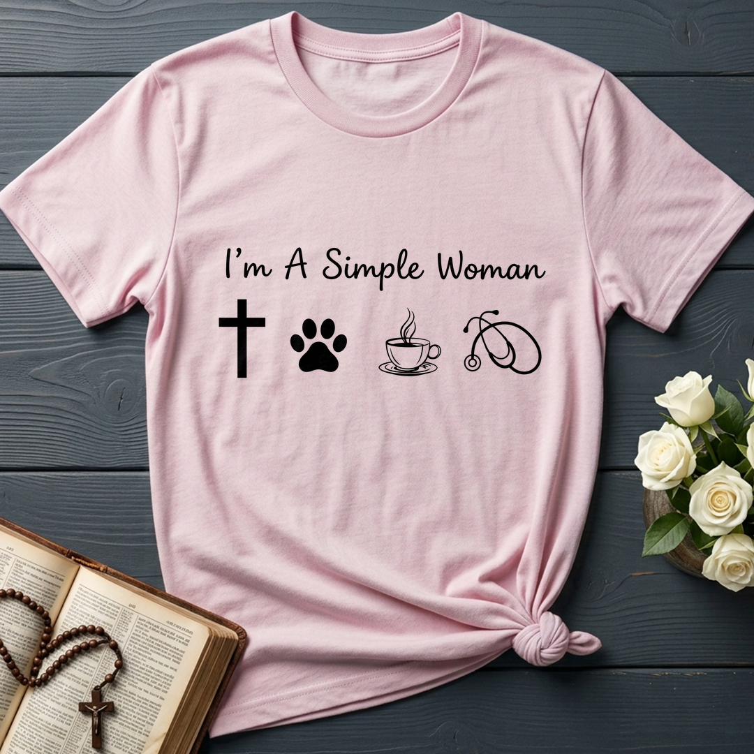 I'm A Simple Woman Cross Dog Cat Coffee Stethoscope 01