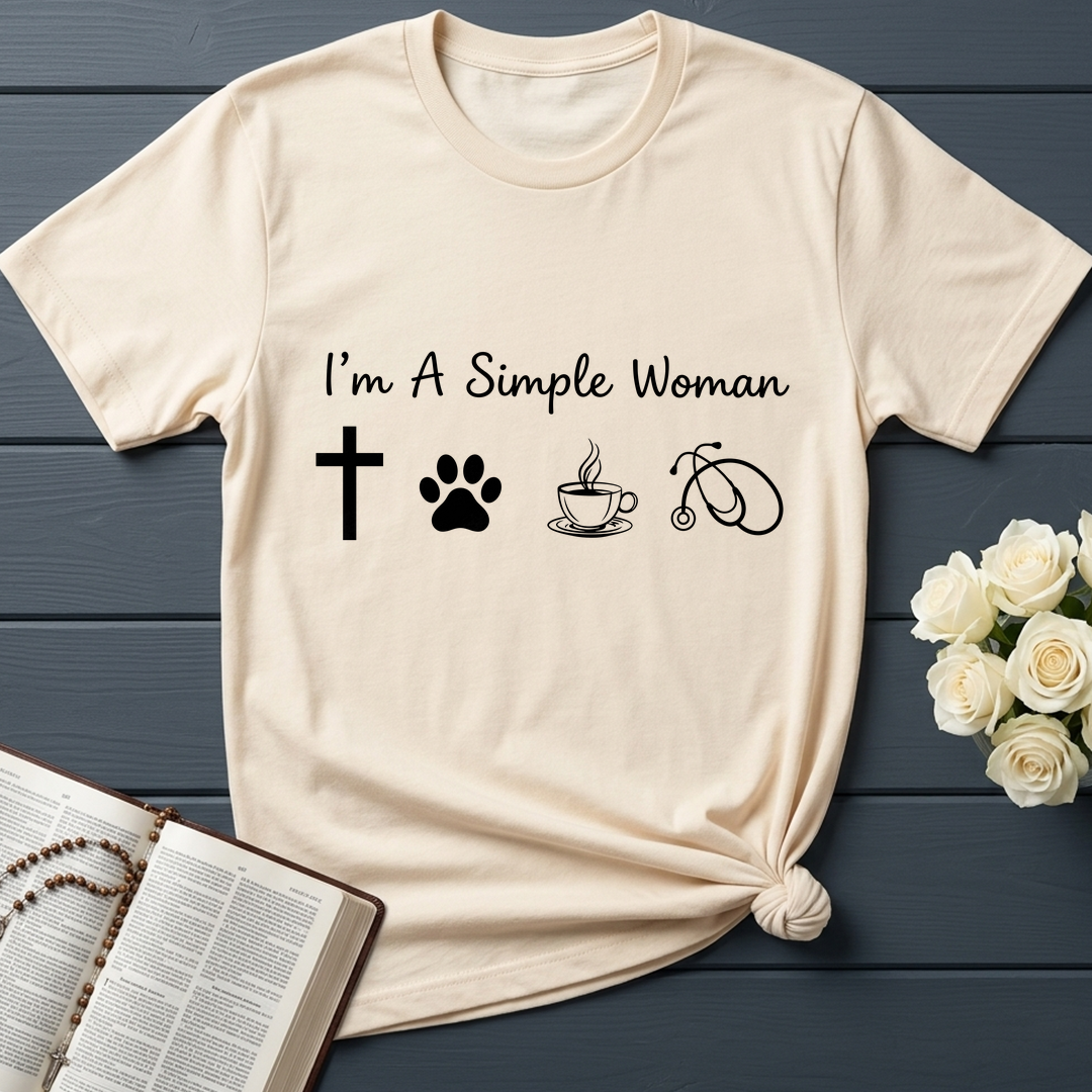 I'm A Simple Woman Cross Dog Cat Coffee Stethoscope 01