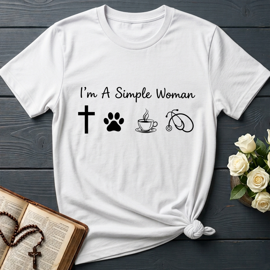 I'm A Simple Woman Cross Dog Cat Coffee Stethoscope 01