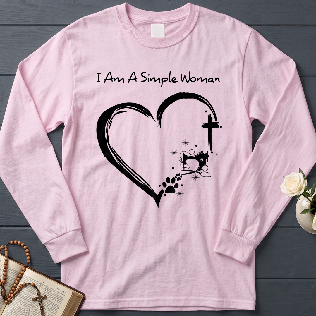 I'm A Simple Woman Cross Sewing Machine Dog Cat 01