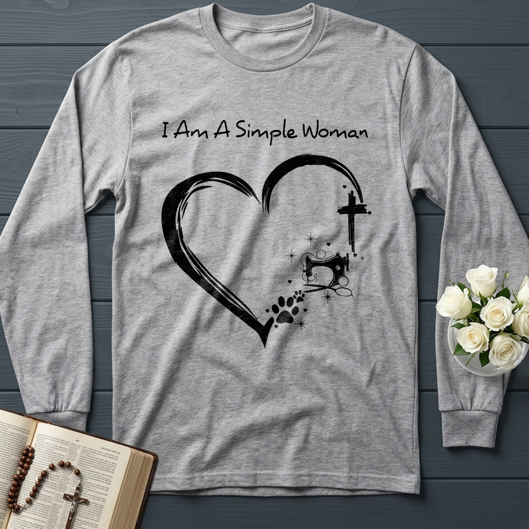 I'm A Simple Woman Cross Sewing Machine Dog Cat 01