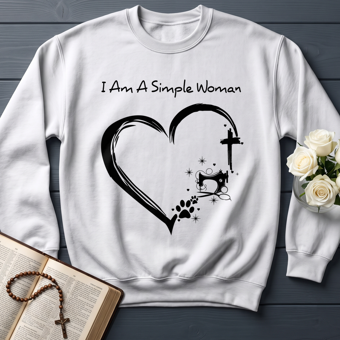 I'm A Simple Woman Cross Sewing Machine Dog Cat 01