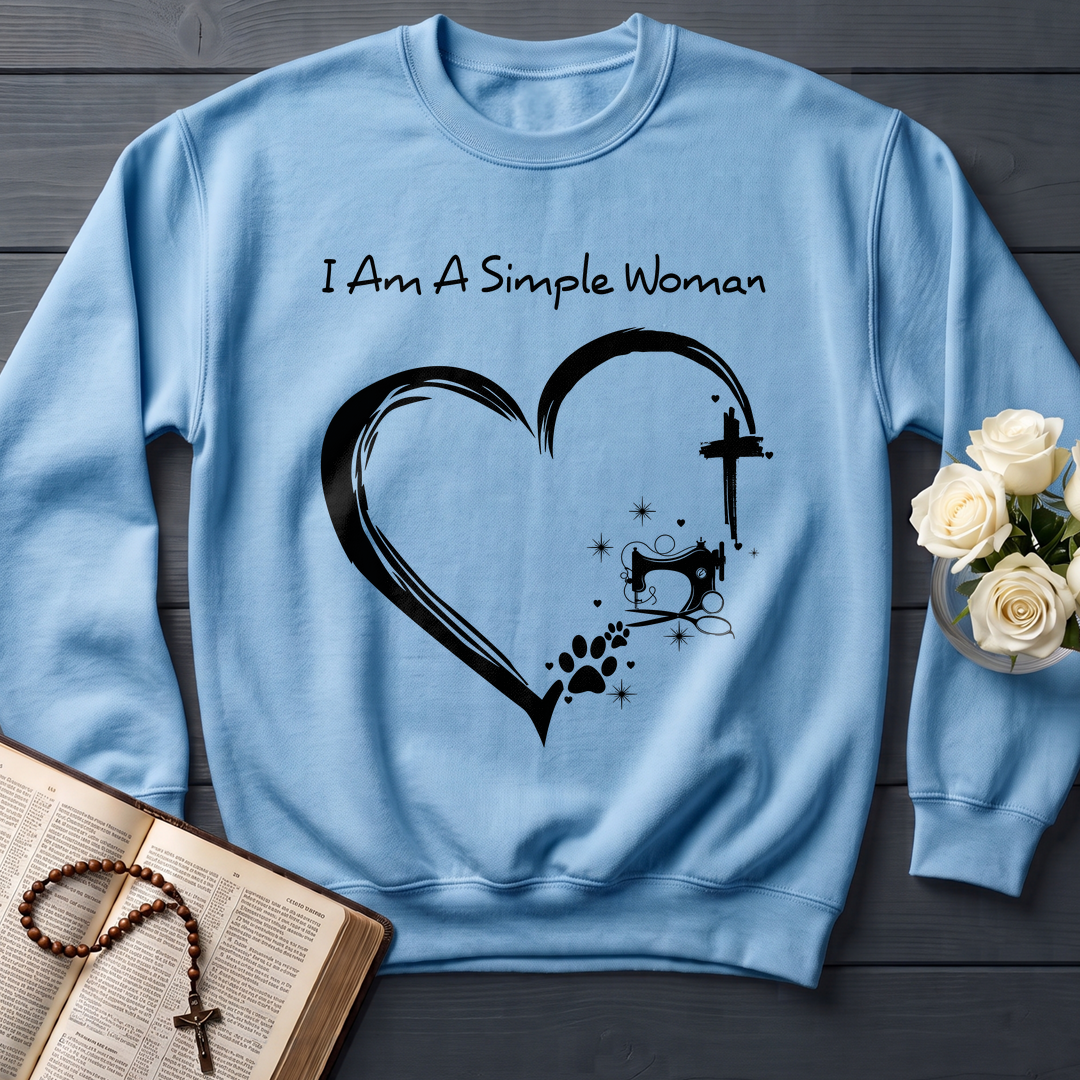 I'm A Simple Woman Cross Sewing Machine Dog Cat 01