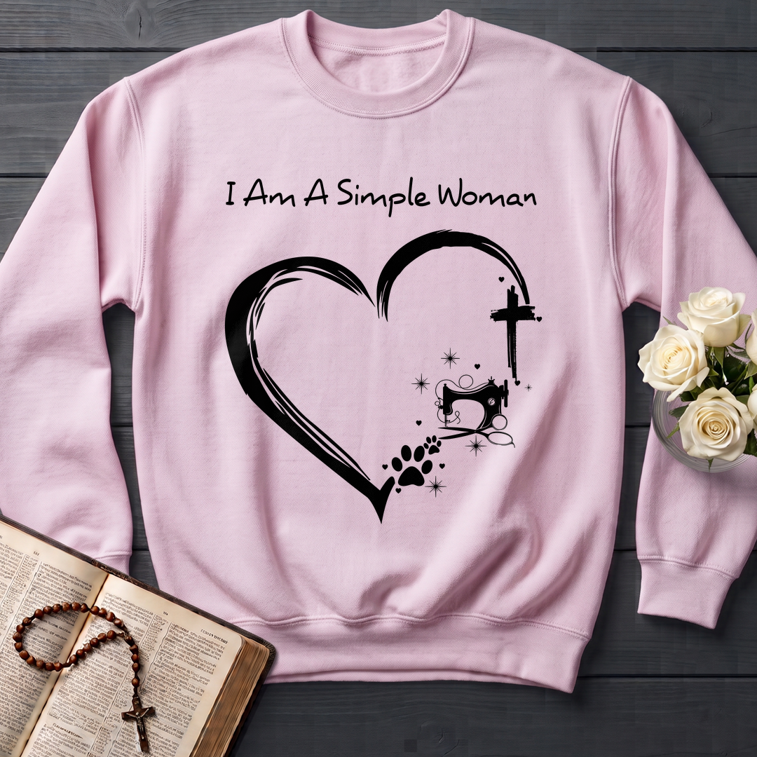 I'm A Simple Woman Cross Sewing Machine Dog Cat 01