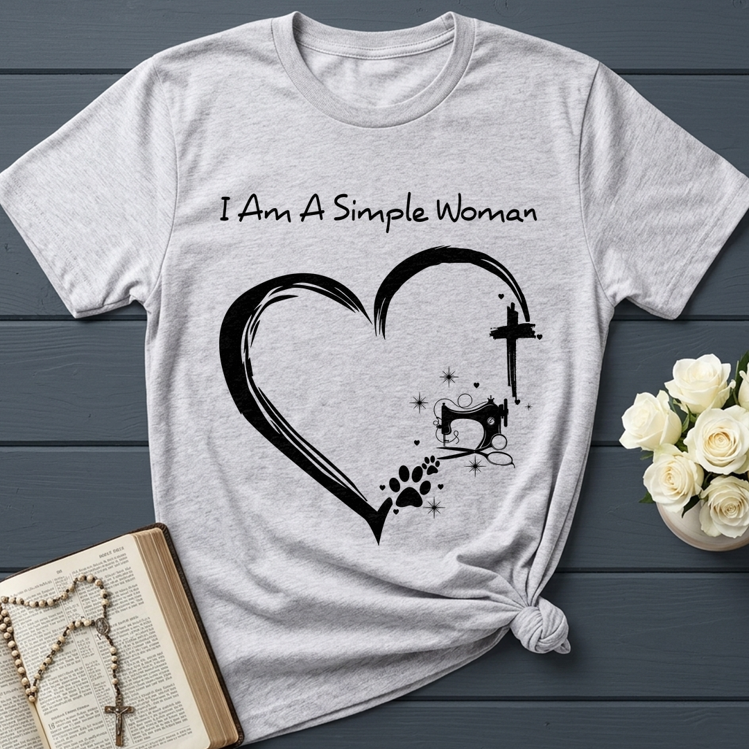I'm A Simple Woman Cross Sewing Machine Dog Cat 01