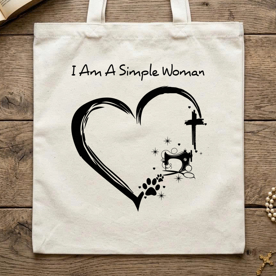 I'm A Simple Woman Cross Sewing Machine Dog Cat 01
