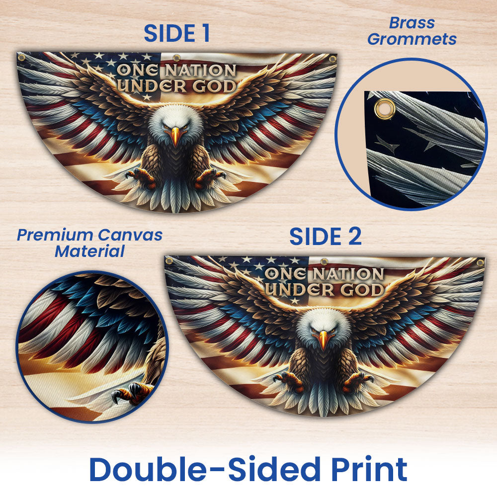 One Nation Under God Patriotic Eagle Non-Pleated Fan Flag