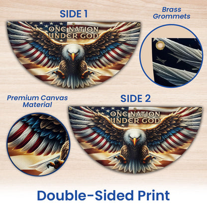 One Nation Under God Patriotic Eagle Non-Pleated Fan Flag