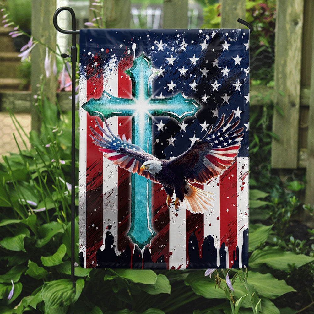 Flagwix American Flag - Eagle Patriot Christian Cross 4th of july Flag
