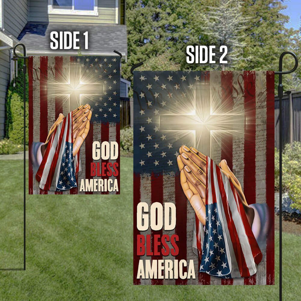 God Bless America Christian Cross Flag