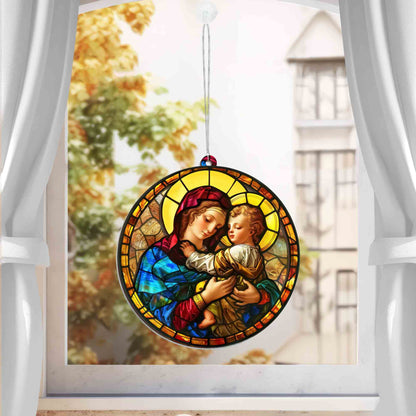 Mother Mary Mother Of Jesus 2 Layered Hanging Suncatcher