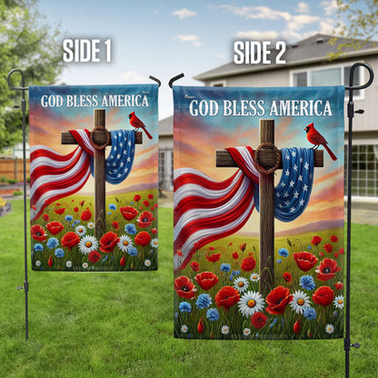 Flagwix American Flag - Christian Cross Independence Day God Bless America Flag