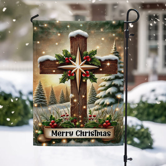 Christian Cross Merry Christmas Jesus Flag