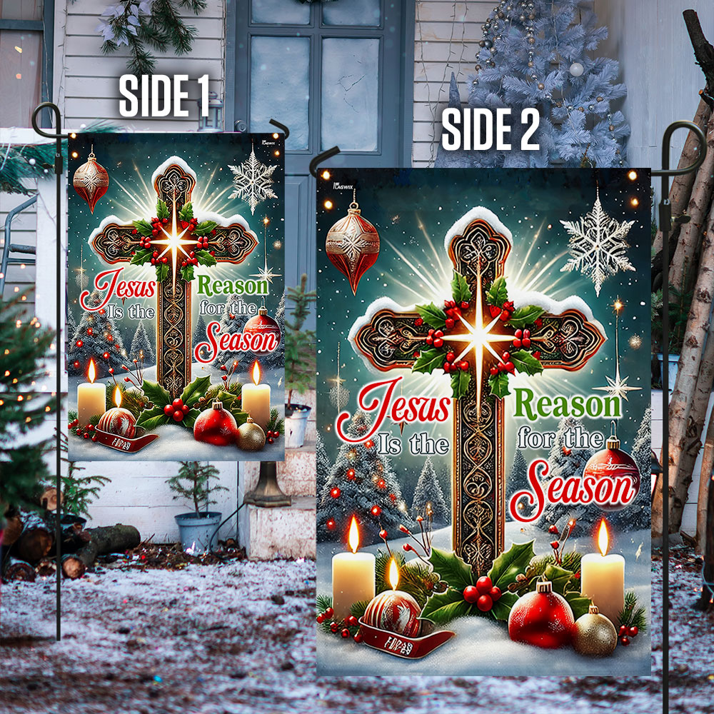 Jesus Christ Christmas Jesus Is The Reason For The Season Flag