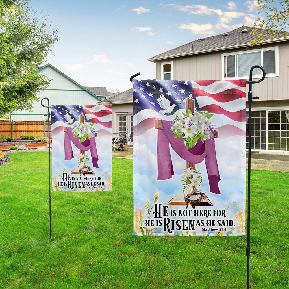 Easter Jesus Flag He Is Not Here For He Is Risen As He Said Flag