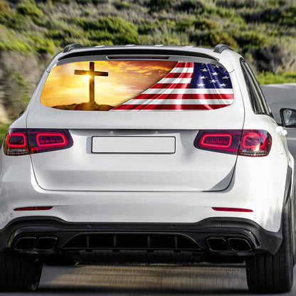 My God. Jesus. Christian Cross Rear Window Decal