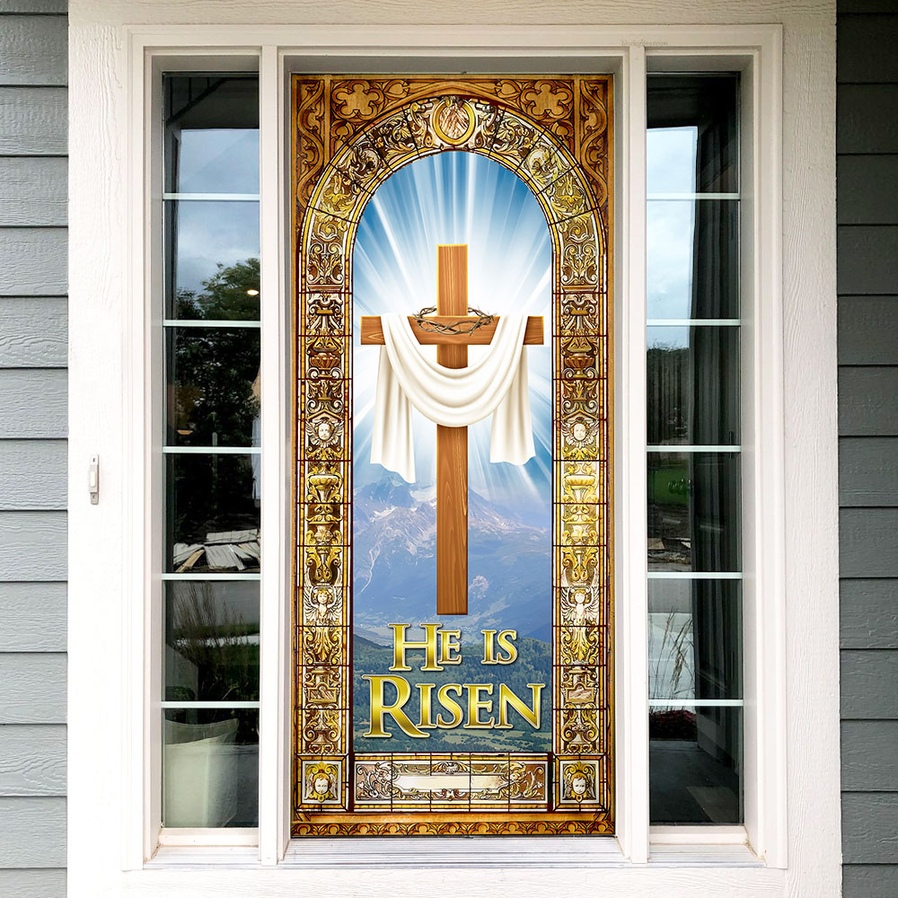 He Is Risen Easter Jesus Christ Door Cover