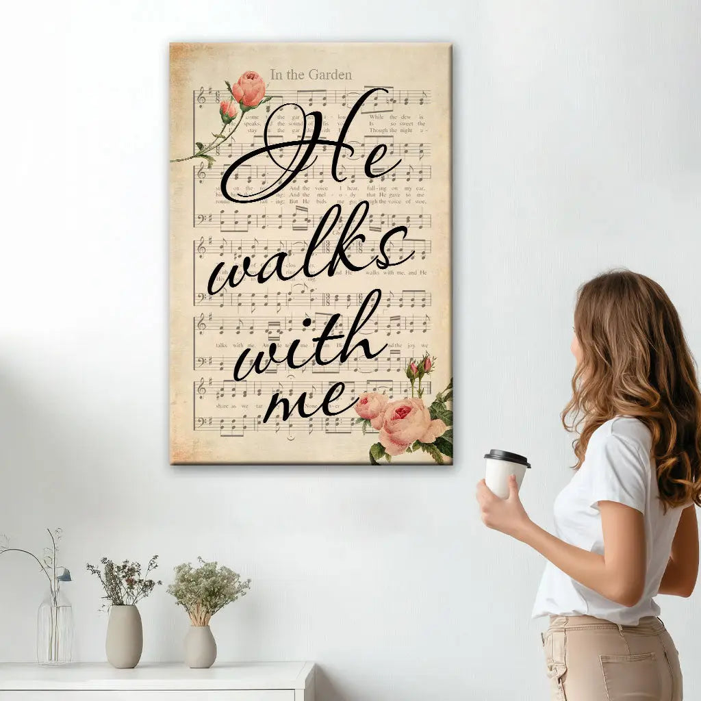 He Walks With Me Wall Art Canvas Print