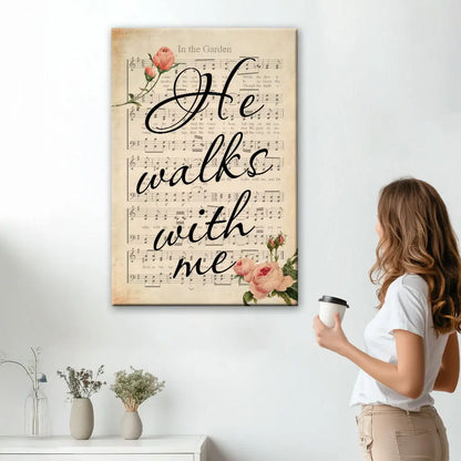He Walks With Me Wall Art Canvas Print