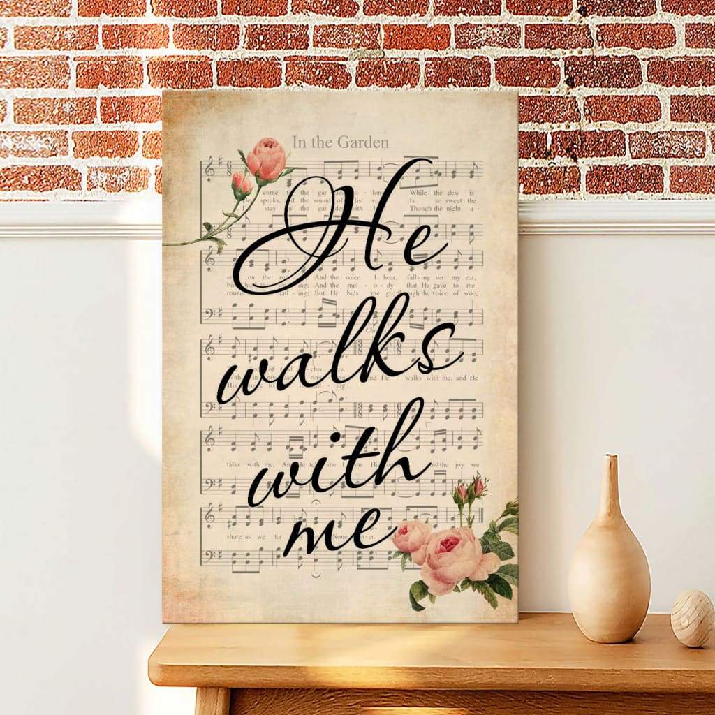 He Walks With Me Wall Art Canvas Print