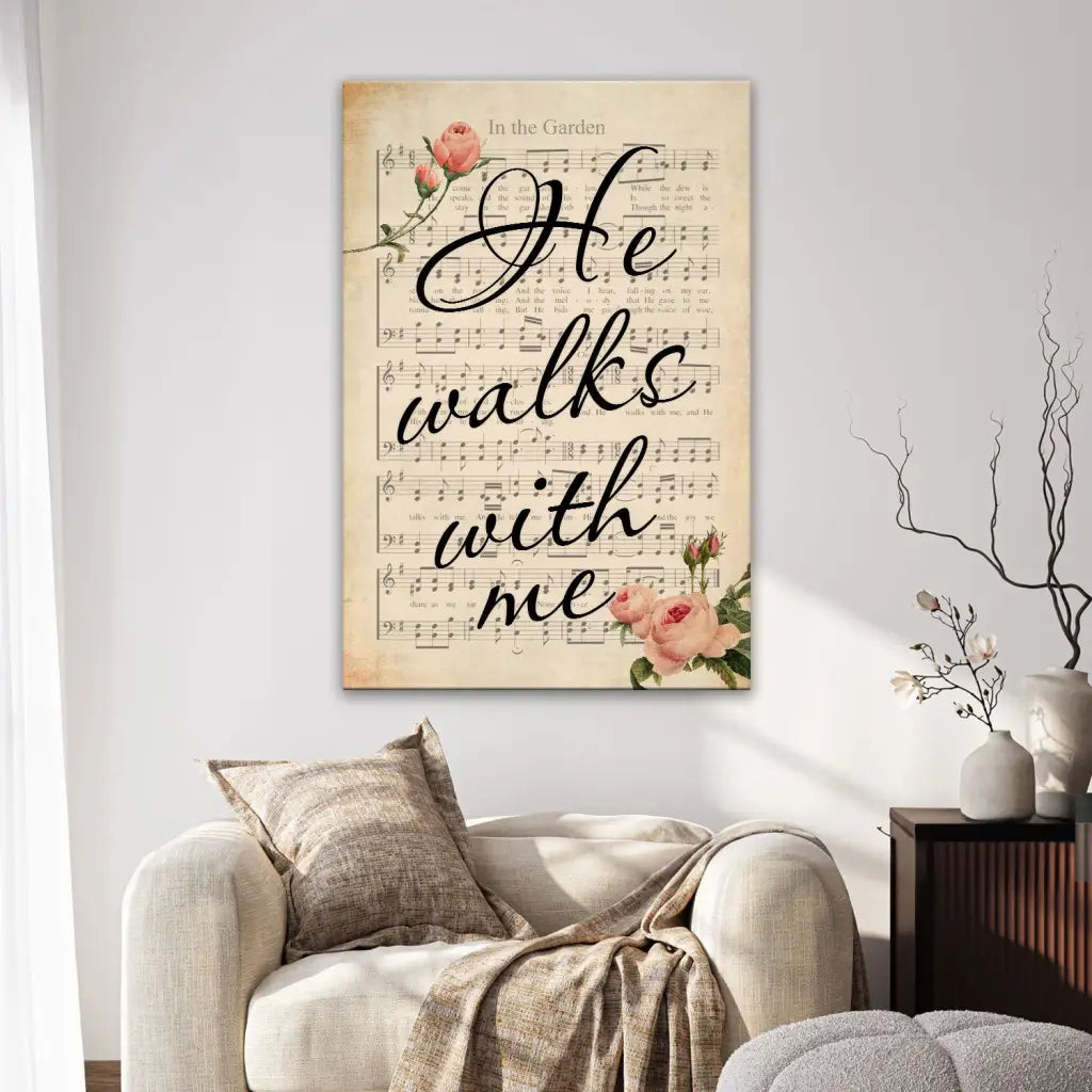 He Walks With Me Wall Art Canvas Print