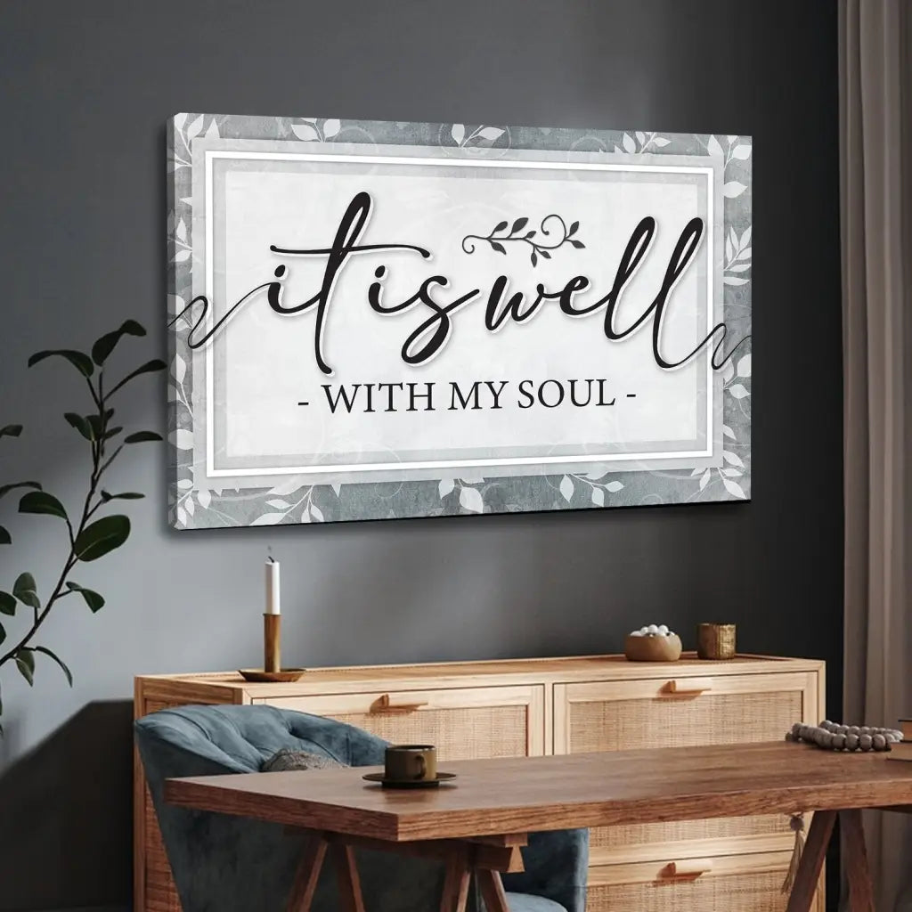 It is Well With My Soul Modern Christian Wall Art Canvas