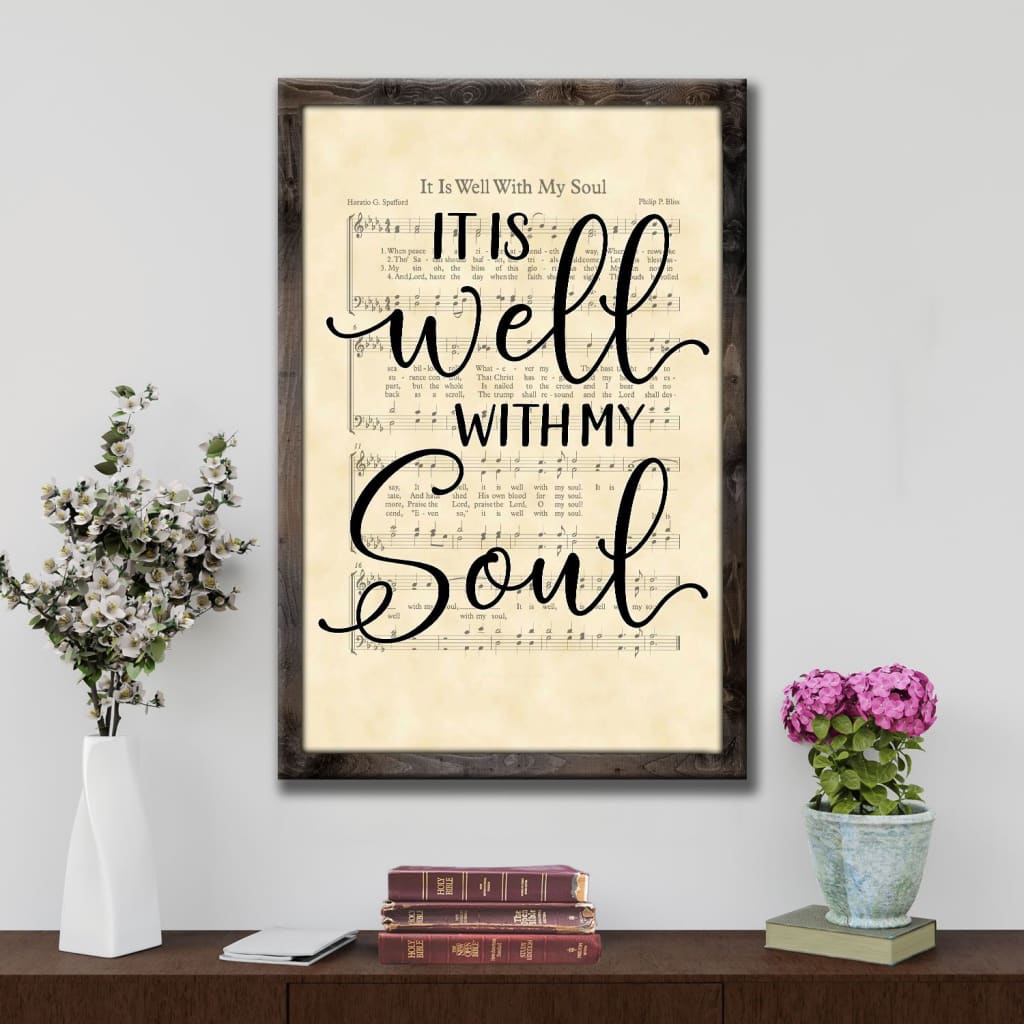 It Is Well With My Soul, Hymn Sheet Music, Christian Wall Art Canvas