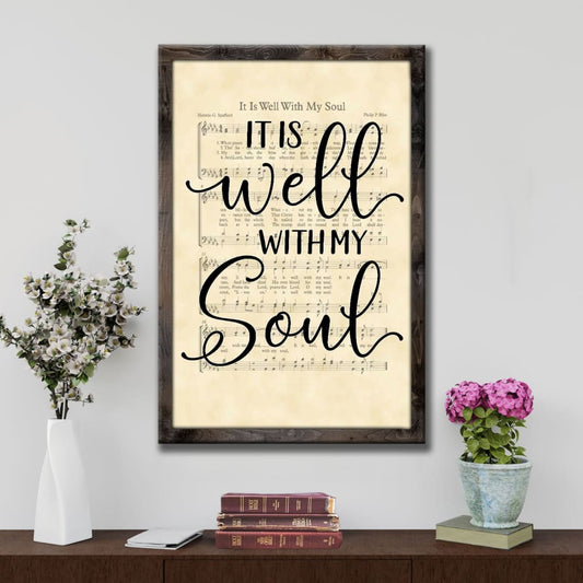 It Is Well With My Soul, Hymn Sheet Music, Christian Wall Art Canvas