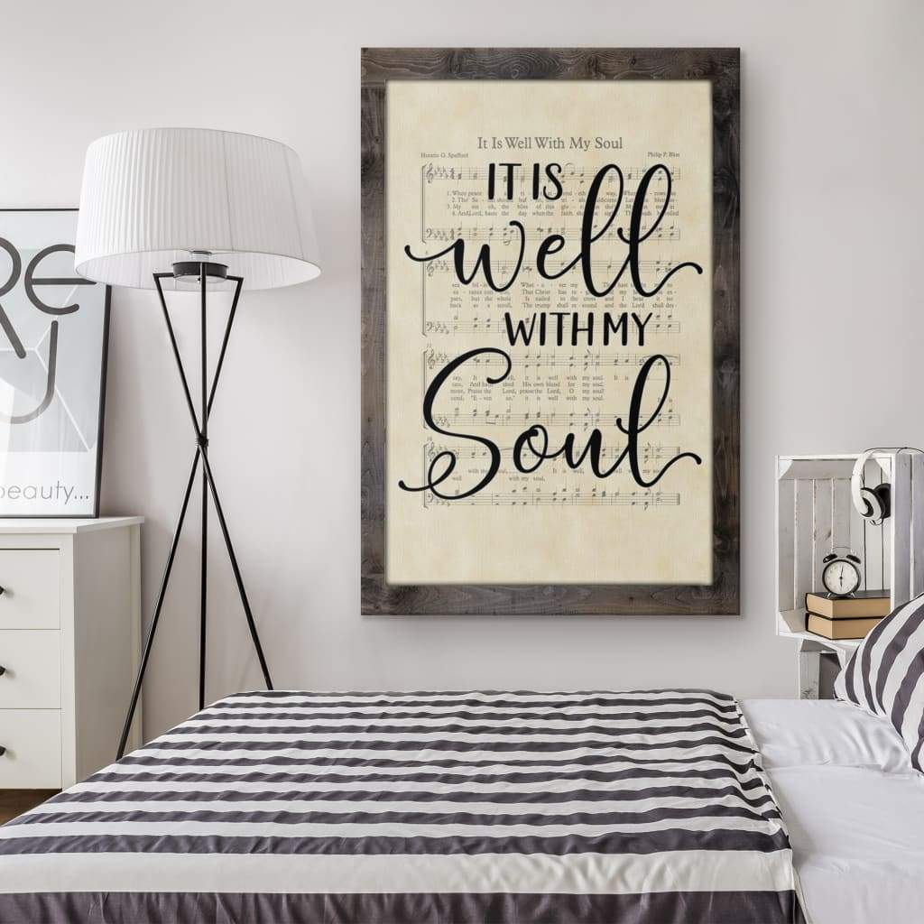 It Is Well With My Soul, Hymn Sheet Music, Christian Wall Art Canvas