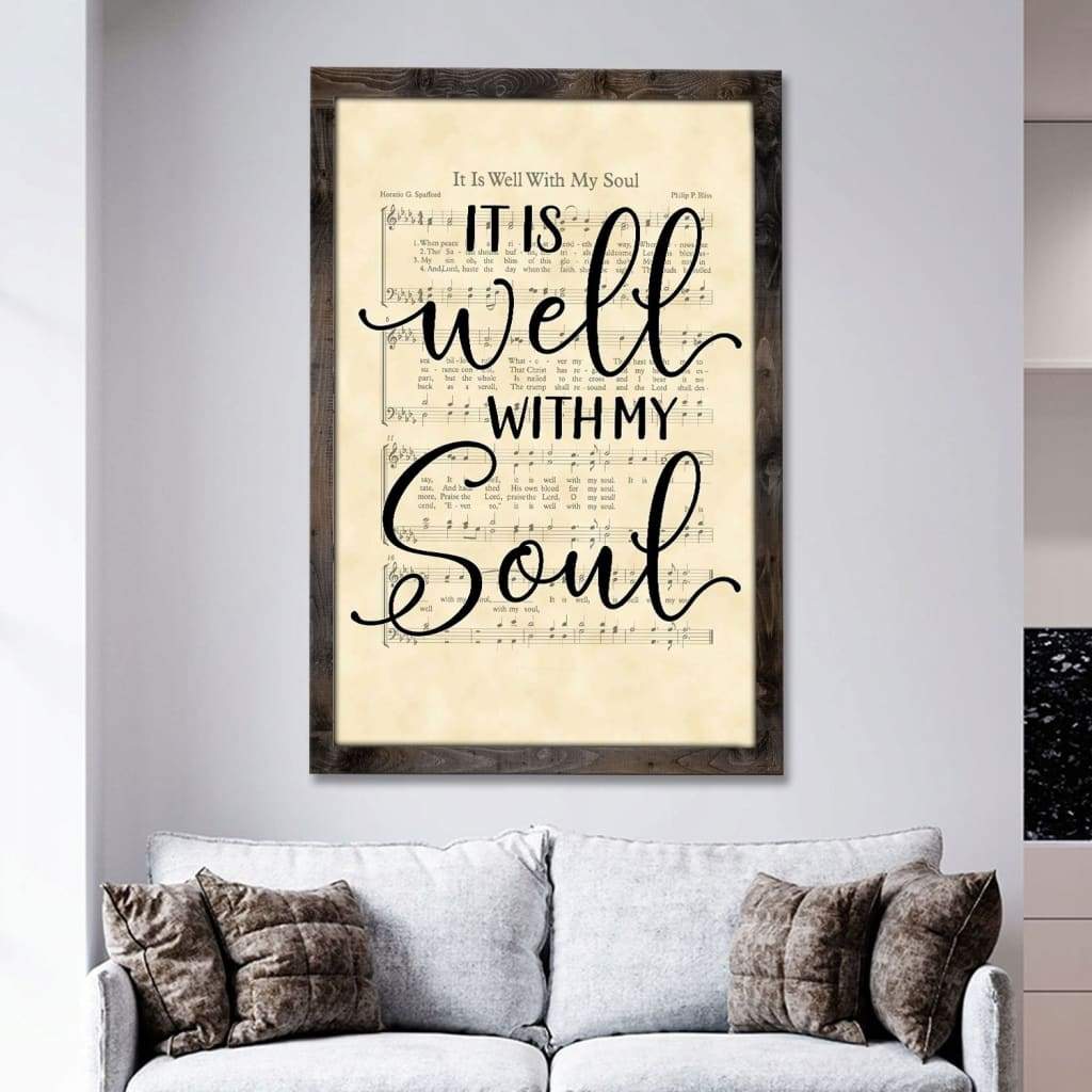 It Is Well With My Soul, Hymn Sheet Music, Christian Wall Art Canvas