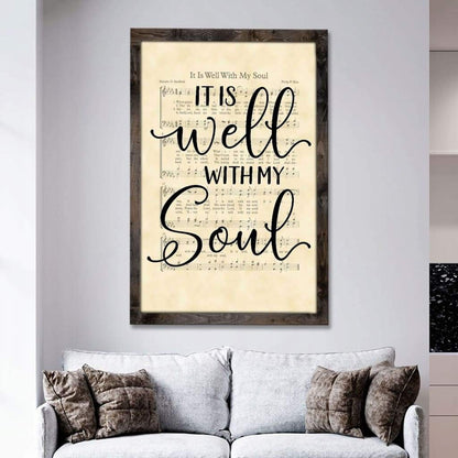 It Is Well With My Soul, Hymn Sheet Music, Christian Wall Art Canvas
