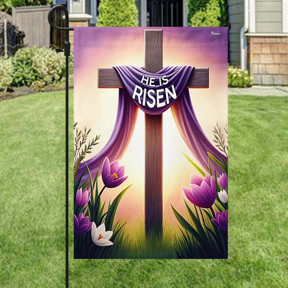 FLAGWIX Jesus Easter Day He Is Risen Christian Cross Flag