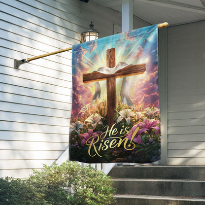 Easter Cross He Is Risen Resurrection of Jesus Christian Cross Flag