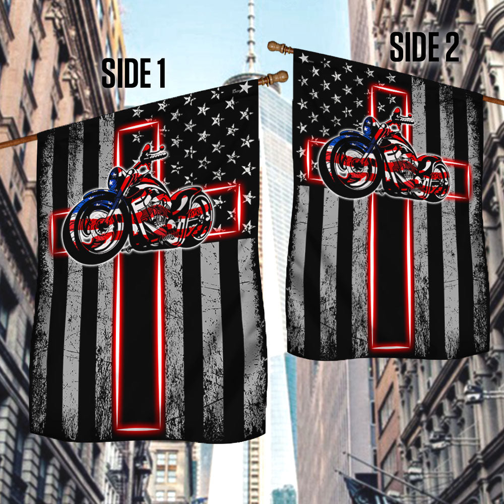 Motorbike Flag Jesus Motorcycle American Flag