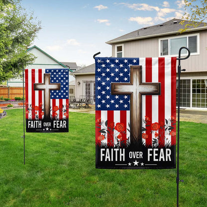 FLAGWIX  Christian Jesus Cross Faith Over Fear Flag