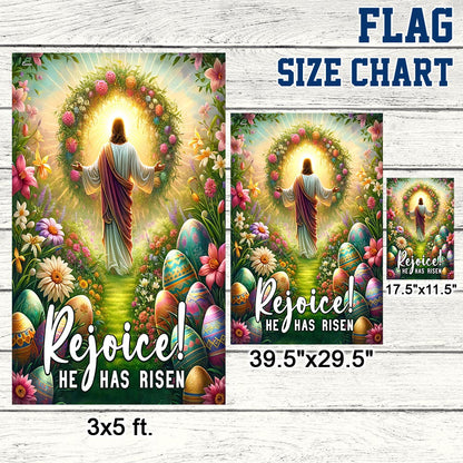 FLAGWIX  Jesus Easter Day He Has Risen Flag