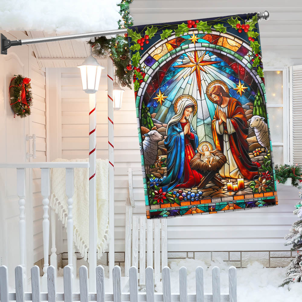 Nativity of Jesus Christmas Oh Holy Night Flag