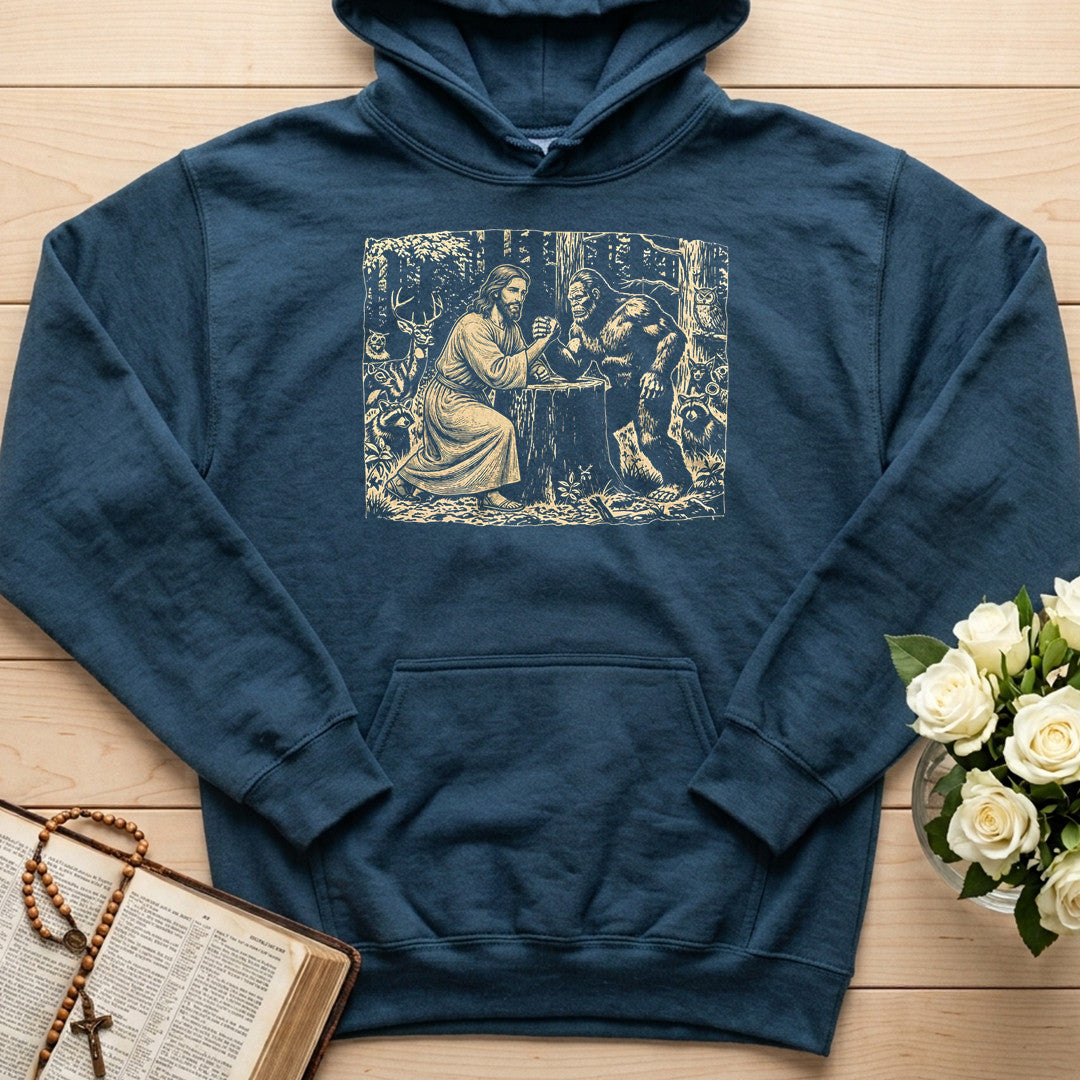 Jesus And Bigfoot Arm Wrestling 01