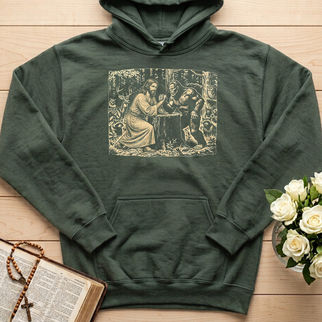 Jesus And Bigfoot Arm Wrestling 01