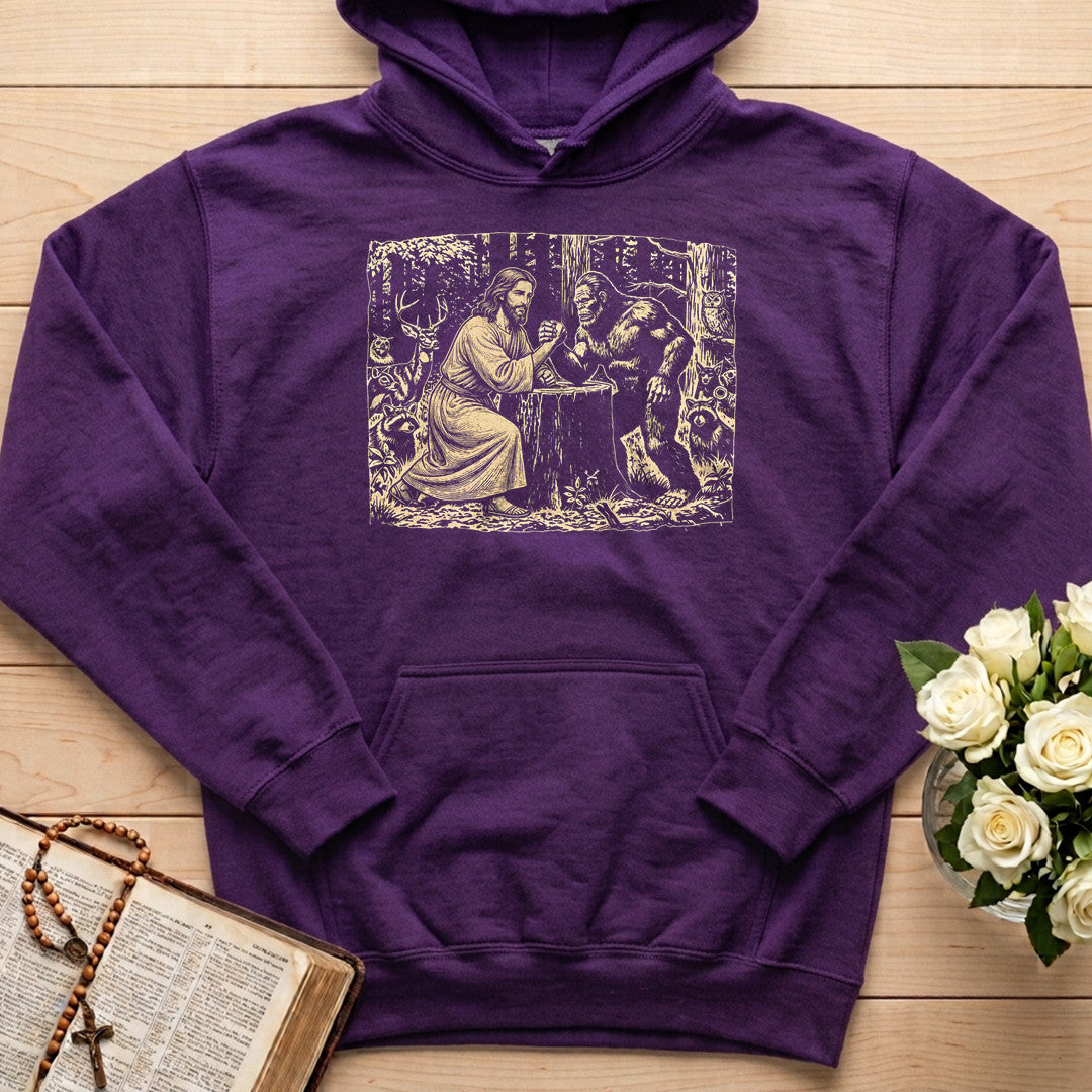 Jesus And Bigfoot Arm Wrestling 01