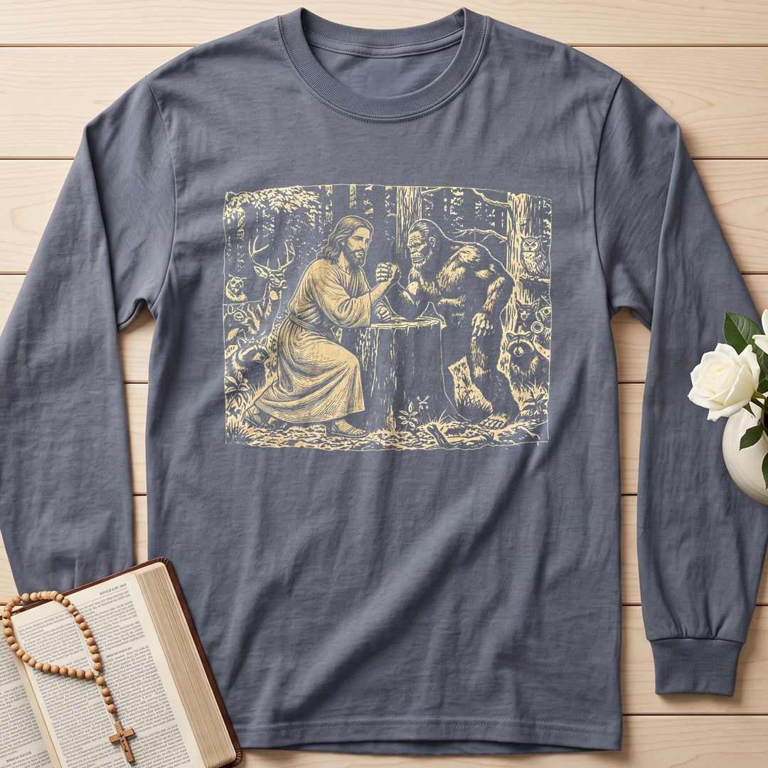 Jesus And Bigfoot Arm Wrestling 01
