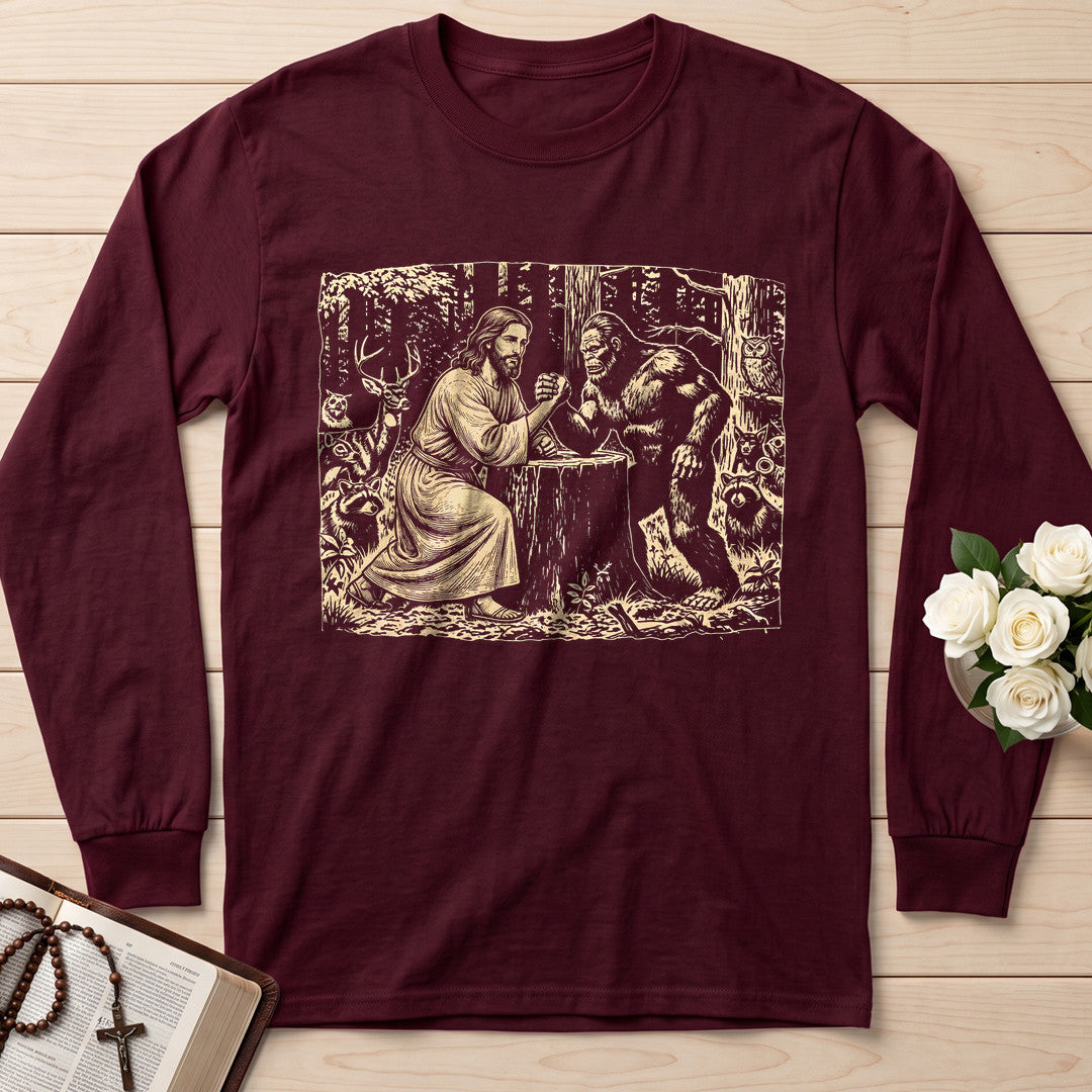 Jesus And Bigfoot Arm Wrestling 01