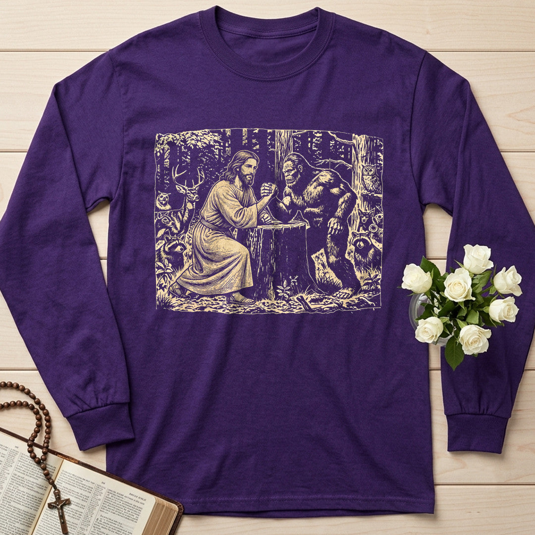 Jesus And Bigfoot Arm Wrestling 01