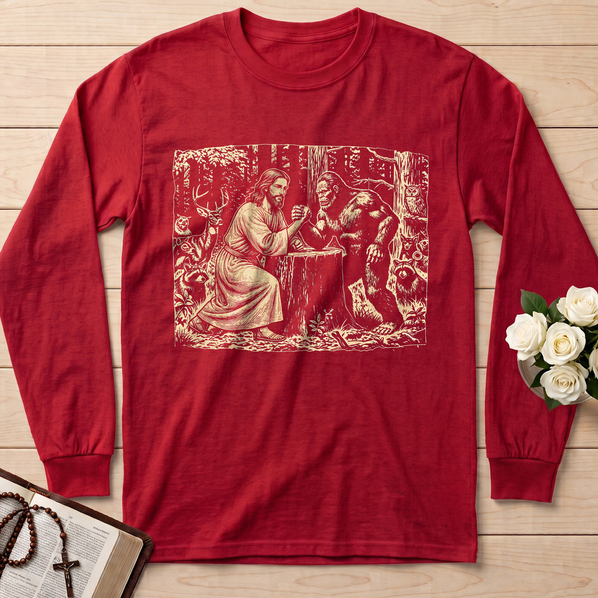 Jesus And Bigfoot Arm Wrestling 01