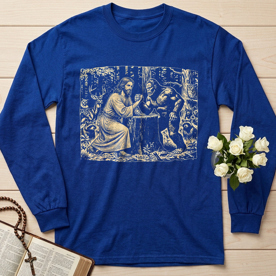 Jesus And Bigfoot Arm Wrestling 01